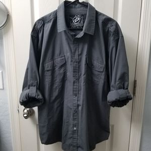 Drill Clothing Company gray button down shirt